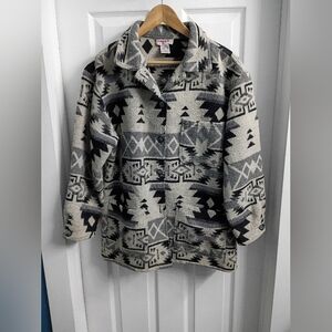 Vintage Tribal/Aztec Black and Gray Jacket